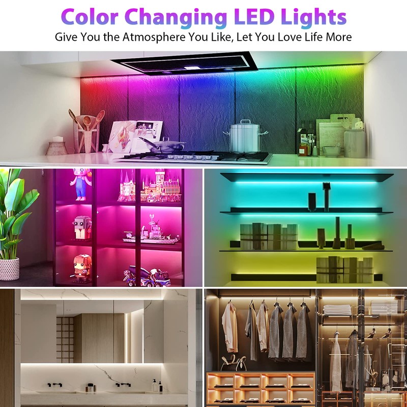 6Pcs Under Cabinet Lights Kit,Music Sync Color Changing LED Lights