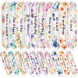Teenyyou 60 Pcs Mini Nail Files Inspirational Gifts for Women Motivational Floral Double Sided Emery Boards Manicure Tools Sister Teachers Employee Appreciation Encouragement Gifts for Coworkers