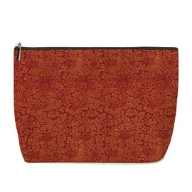 Red Classic Flower Bird Botanical Floral Makeup Bag Skincare Bag Travel Toiletry Bag Makeup Pouch Cosmetic Bag Birthday Christmas Thank You Friendship Gifts for Women Aunt Girls Mom Friends Lady Boss