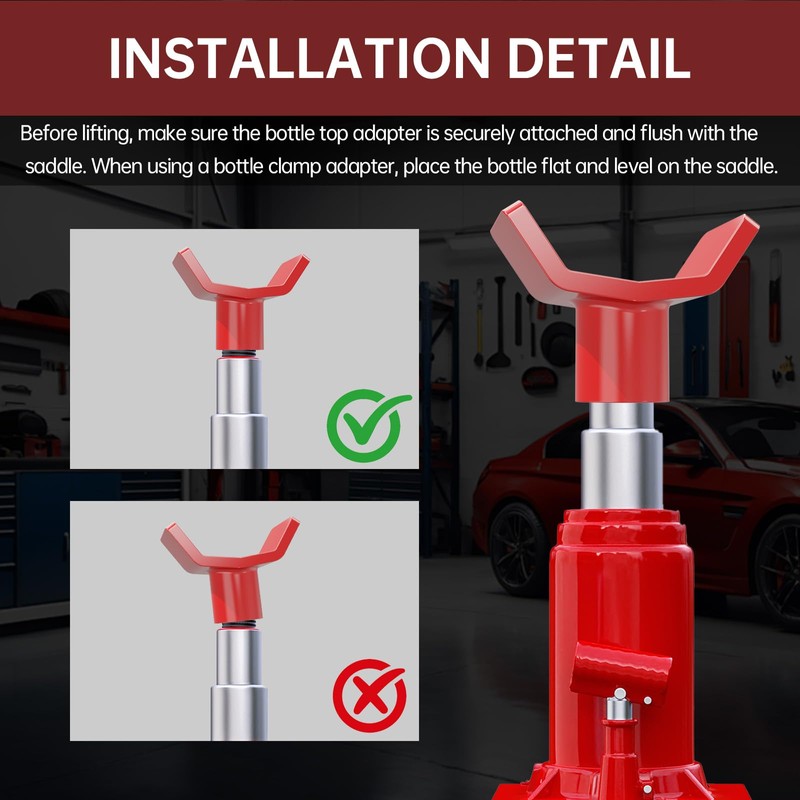 ForoGore Red Bottle Jack Adapter for 12t Jack Heavy Duty