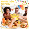 LIKAJON 50 Yellow Plastic Cups, 12 oz Disposable Cups, Drinking