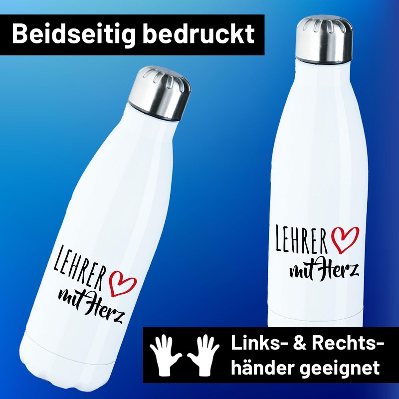 Huuraa Stainless Steel Drinking Bottle Teacher with Heart Gift 500