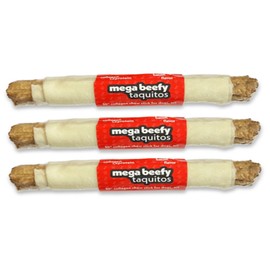 Frankly Original Pet - Bacon Flavored Collegen Packed Beefy Taquito Stick for Dogs Pack of 3 (Long Lasting Chews, Treats, Bones for Aggressive Chewers) Made in The U.S.A. - 10" (8739)