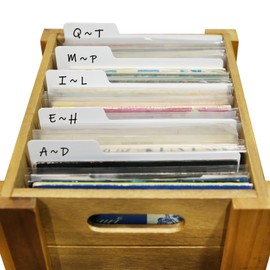 7 Inches Vinyl Record Dividers Hard PP Material Category Tab Double-Side Plastic Record Guides for EP, Album Crate, Bookshelf Organizer (15)