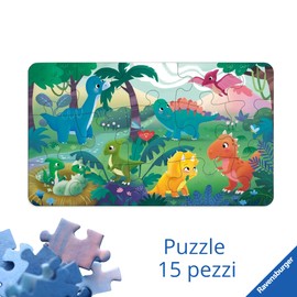 Ravensburger - Puzzle Cuccioli di dinosauro | Puzzle Bambini 3 Anni O Più | 15 Pezzi | Regalo Bambino 3 Anni | 25x14,50 Cm