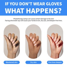 GEN'C BÉAUTY 1 pair Anti UV Gloves for Nail Lamp, Multicolor Anti UV Light Fingerless Manicure Gloves (Black)