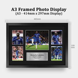 HWC Trading FR A3 Romelu Lukaku Chelsea Gifts Printed Signed Autograph Picture for Football Fans and Supporters - A3 Framed