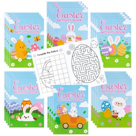 ANGOLIO Easter Activity Coloring Book - 24P Back to School Holiday Coloring Books for Kids Fun Party with Bunny Sheep Chick Animal Pattern Draw Supplies for Easter School Classroom Rewards Goodie Bag