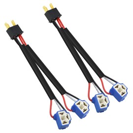 XINGYHENG 2Pcs H4 9003 Male to Female Ceramic Socket Adapter Connector One-to-Two Splitter Extension Wiring Harness for Automotive Truck Headlight LED Wire Cable Plug