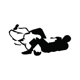 BJJ Sticker - Decal - Die Cut - Brazilian jiu Jitsu Armbar Submission - Black 4.00" x 2.04"