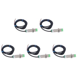 Proximity Sensor Switch, 5-Piece Inductive Proximity Sensor PNP Normally Open Short Circuit Protection M18 Detection Distance Approach
