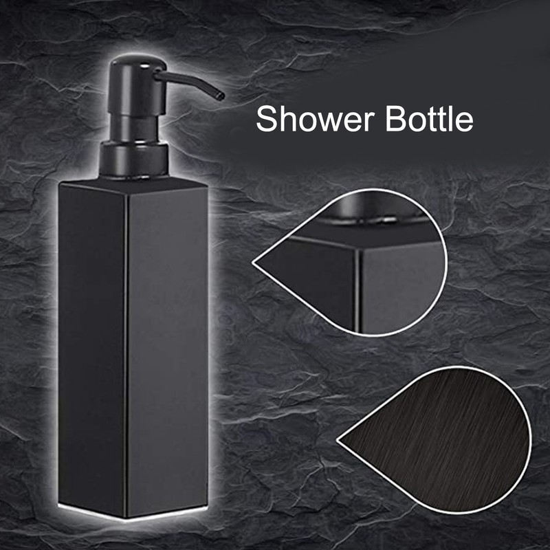 200ml Square Shower Bottle 304 Stainless Steel Shampoo Hand Soap