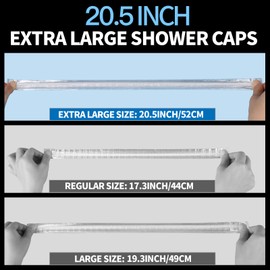 LEOBRO Extra Large Disposable Shower Cap, 100PCS Shower Caps, Plastic Shower Caps for Women Disposable, Clear Thick Plastic Hair Caps Plastic Caps for Hair Treatment, Extra Large Size 20.5 INCH