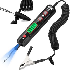 YOJOCK DC Circuit Tester for Cars, DC Voltage Detector, Automatic Digital Display, DC Voltage, Resistance, Conduction Detection, Durable Metal Probe, Diagnosis of Power Disorders, DC 0.8 V - 100 V