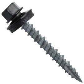 Metal ROOFING SCREWS: (250) 10 x 1-1/2" Black Hex Head Sheet Metal Roof Screw. Self starting metal to wood siding screws. EPDM washer. Colored head