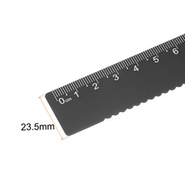 sourcing map 3pcs Straight Ruler 15cm Metric Aluminum Alloy Ruler Wave Edge Measuring Tool for Children Study Classroom Office, Black