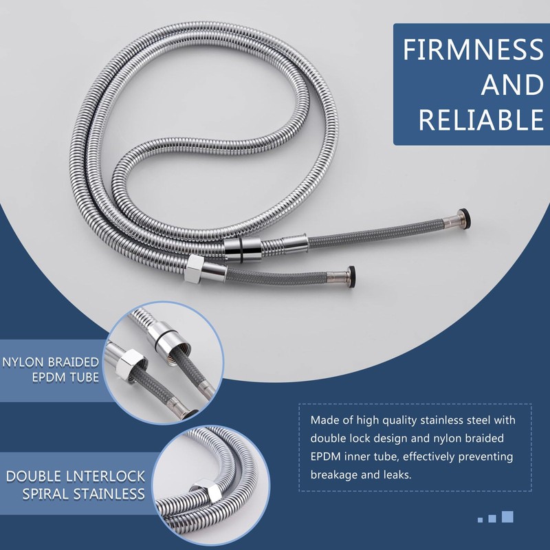 Angle Simple Replacement Shower Hose 79", Stainless Steel Flexible Handheld