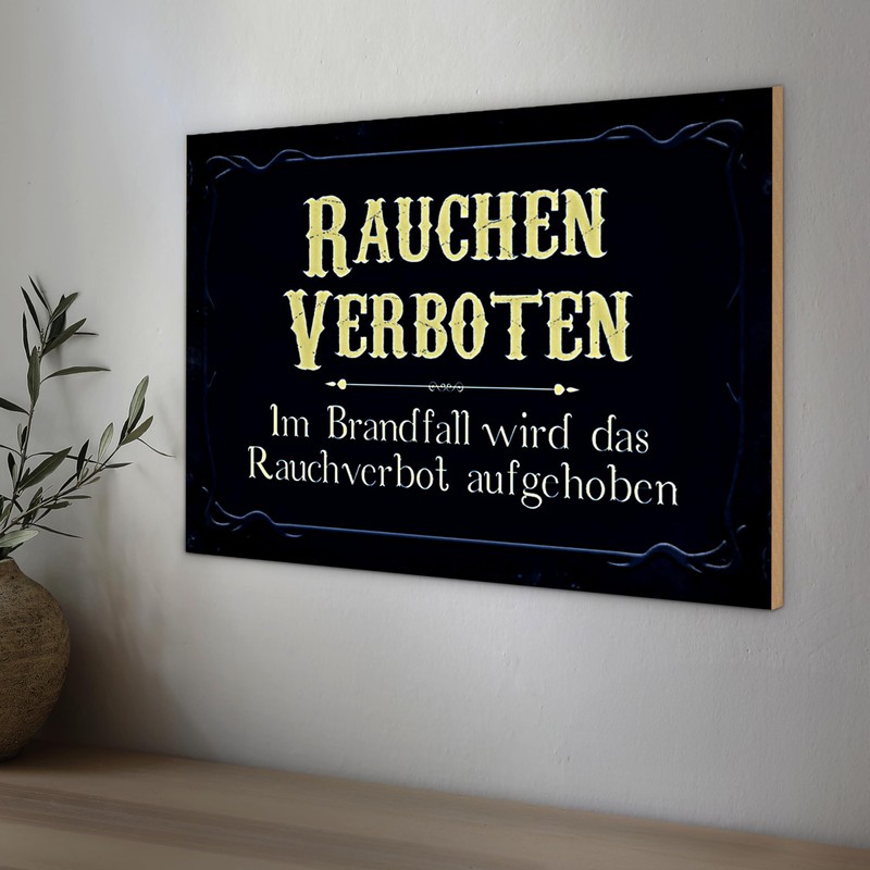 Rauchen Verboten Schild | Vintage-Design | Ideal für Büros und