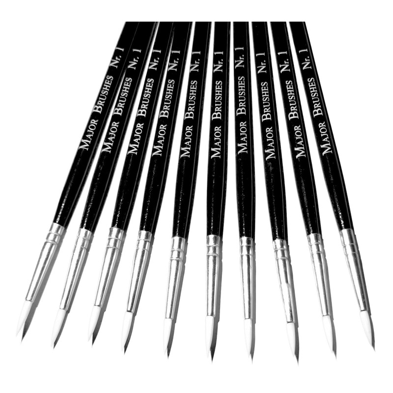 Major Brushes Sable Substitute Brushes Size 1 - Pack of