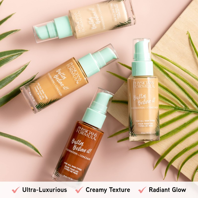 Physicians Formula, base y corrector, Butter Believe it Foundation and