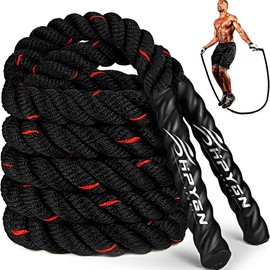 HPYGN Heavy Jump Rope for Adults, 2.8lb 3.8lb 5lb Weighted Options for Strength and Muscle Building, Full Body Cardio Workout at Home or Outdoors, Improve Endurance and Burn Calories, Fitness Training for Men and Women - Color: 3.8lb