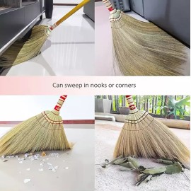 M.V. Trading Vietnamese Soft Fan (Straw) Broom – 40 Inch Traditional Handcrafted - 3 Brooms