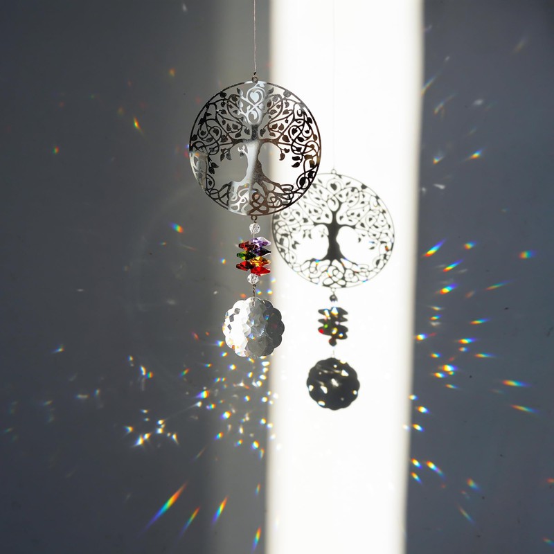 H&D Crystal Rainbow Suncatcher, Hanging Metal Pendant