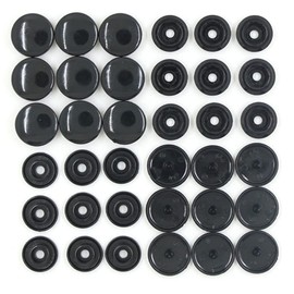 20 Sets T5 Resin Plastic Snaps Buttons Snap Fasteners Press Studs for Clothing DIY (21# Black)