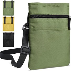 Ganve Phone Sacoche Unisex Smartphone Pouch, 3-Way, Wallet Shoulder, Lightweight, Neck Pouch, Pochette, Outdoors, Mountain Climbing, Walking, Shoulder Bag with Strap (Removable), B-Army Green