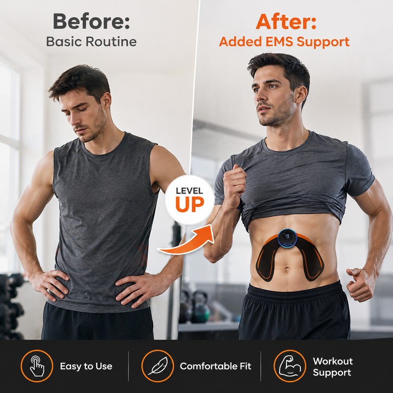 EMS Muscle Stimulator for Body Fitness – Portable Toning Massager
