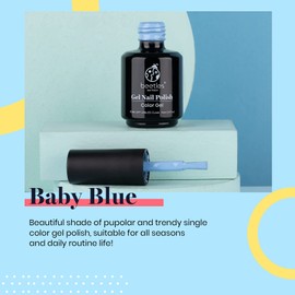 beetles Gel Polish 15ml Baby Blue Gel Nail Polish Soak Off Uv LED Nail Lamp Need Spring Summer Nail Gel Polish Nail Art Manicure Salon DIY Home Solid Gel 0.5Oz Gifts for Women