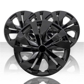 Auto Reflections 4pc 15" 5 Double Spoke Wheel Covers for Nissan Versa Sedan/S 2020 - Gloss Black