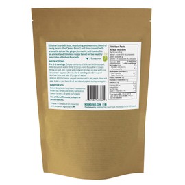KHICHARI - Indian Risotto • SPROUTED, COOKED, and SPICED Whole Mung • Unpolished Basmati Rice • Vegan • Gluten-free, 100% Natural • Ginger, Turmeric • Ayurvedic • Add water & simmer - ready in 20 mins • 5-6 servings