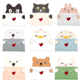 XP Design Animal Message Cards Animals Greeting Cards Birthday Cards with Envelopes (Set of 18 Types of 9 Types)