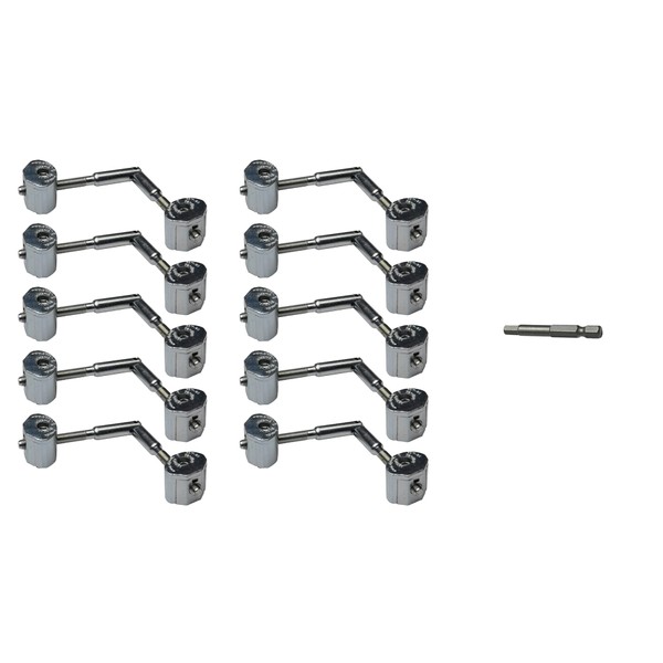 Zipbolt UT 11.600 Maxi Mitre Connector – Connects Angled Staircase Handrail Sections to Each Other – 10 Pack – Includes 5mm Hex Bit with Quick Release Shank