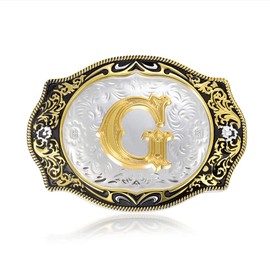 KOORASY Belt Buckle Initial Letter Belt Buckles Small Size Women Girls Boys Men Western Buckles for Belt G