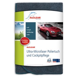 ALCLEAR A257343 Mikrofaser Auto Cockpittuch, 40x40 cm, streifenfreie Cockpitpflege ohne Kratzer, perfekte Innenreinigung, Autopflege und Politur, Farbe: anthrazit