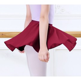 Happy Cherry Elastic Waistband Dance Skirt for Little Girls Flowy Chiffon Skirt Wrap for Dancing Skating Ballerina Drawstring Sheer Skirt