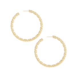 Kendra Scott Maggie 2.5" Hoop Earrings for Women, Fashion Jewelry, 14k Gold-Plated Filigree