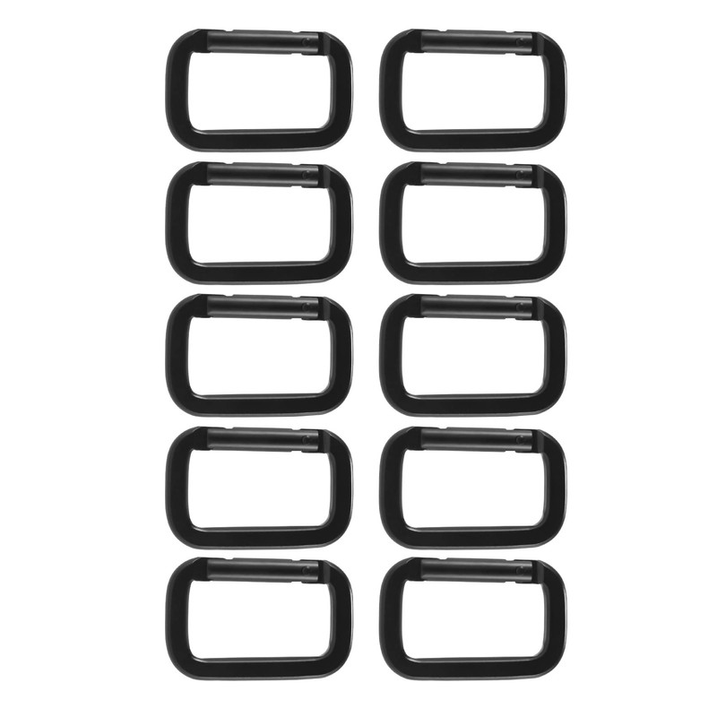Ahvqevn Mountaineering Button, D-Shaped Spring Buckle, Multifunctional Square Carabiner, Aluminum