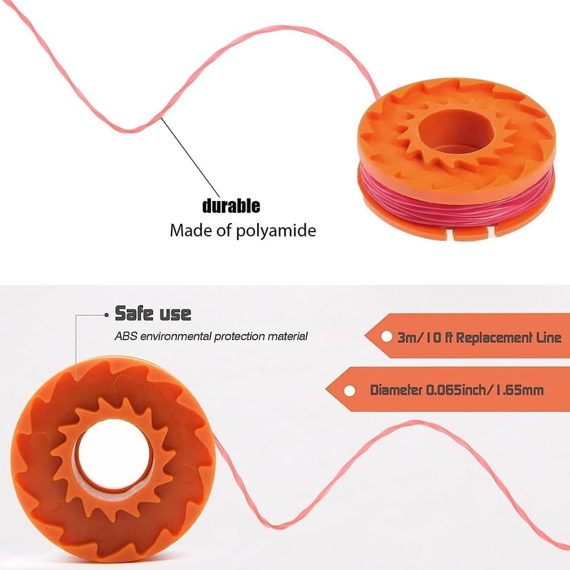 4Pcs Replacement Strimmer Line Compatible with Worx, WA0010 Strimmer Wire