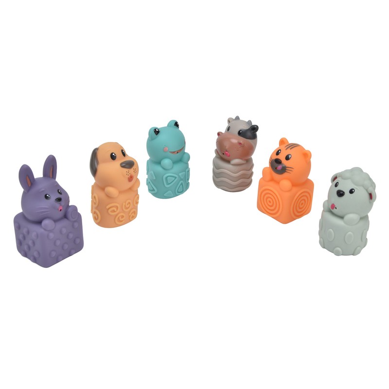 6pcs Baby Soft Blocks Animal Stacking Building Blocks Squeezing Teething