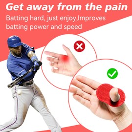 2 Pack Batter's Baseball Thumb Guard for Pro Batters, Hitter Training Aid, Thumb Guard Baseball & Softball Baseball Batting Grip Baseball Accessories Baseball Training Equipment Reduce Bat Sting-Red