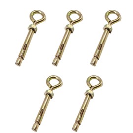 Leliafleury M6*80 Eye Shield Bolts 5Pcs Carbon Steel Anchor Bolts Expansion Screw Bolts for Wall Brick Concrete Masonry