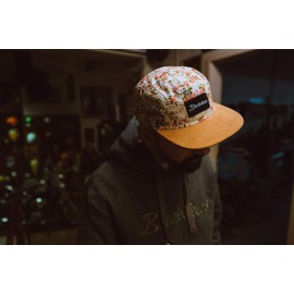 Blackskies Sakura 5-Panel Cap White with Cherry Blossoms Unisex Baseball Cap