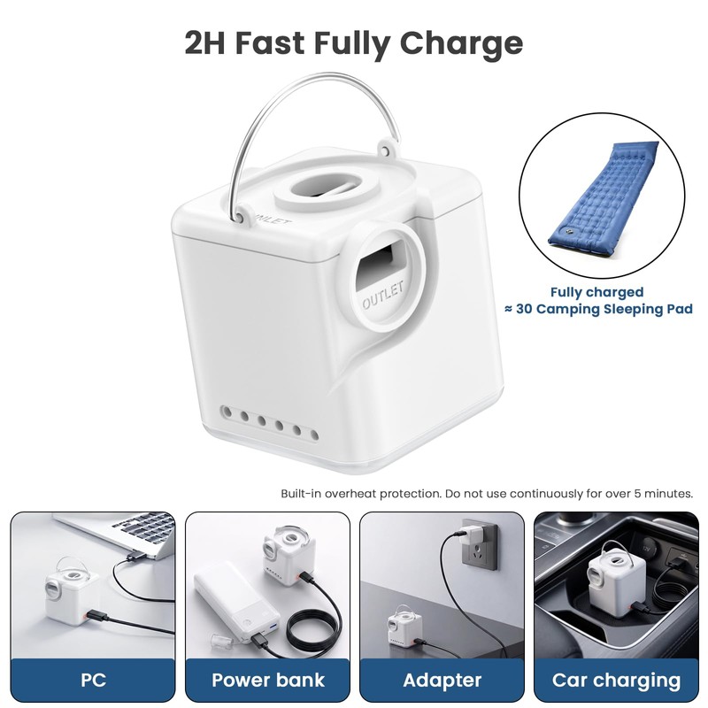 JATEKA Gonfiatore Elettrico Portatile 3 in 1, Pompa Elettrica per