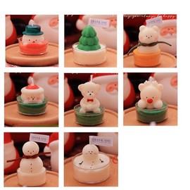 8 Pieces Christmas Tealight Scented Candles Exquisite and Compact Santa Claus Candles, Snowman Candles, Christmas Tree Candles, Santa Hat Candles Candles, Christmas Home Decorations
