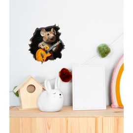 Mouse Reading Book Wall Murals Peel and Stick for Kids Room, Classroom Wall Decor - 3D Effect Wall Mural, Ideal Wall Stickers & Murals, Decorative Decal for Educational Spaces Design 32