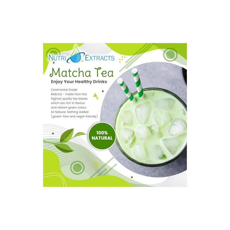 NutriExtracts Ceremonial Matcha Green Tea Powder - 100g Pack