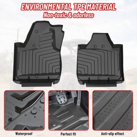 SAUTVS TPE Floor Mats for Can-Am Maverick X3, Front Row Floor Liners All Weather Protection Slush Mats for Can Am Maverick X3 2017-2024 Accessories
